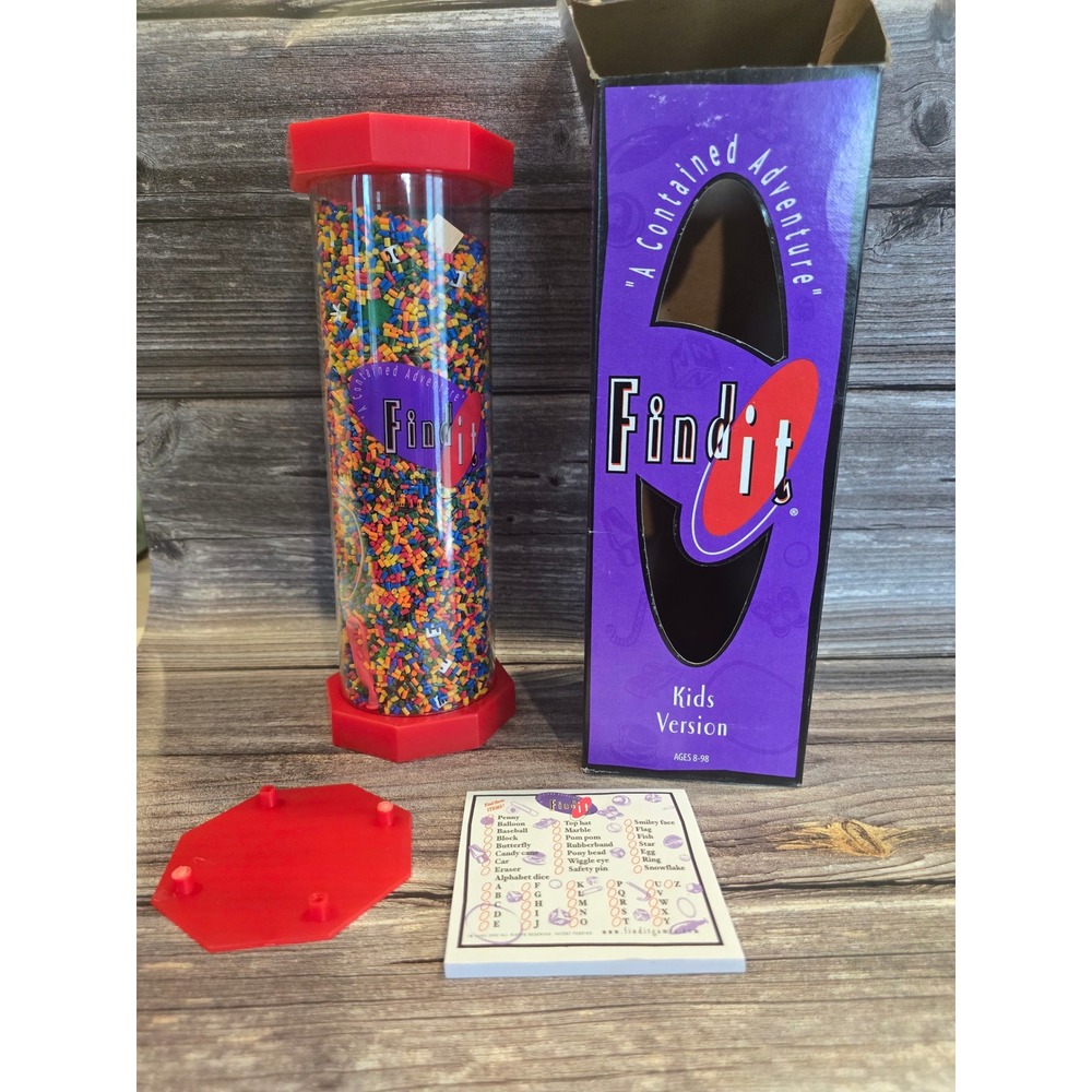 Find It Kids Version Contained Adventure Hidden Object Game Red Tube with Box